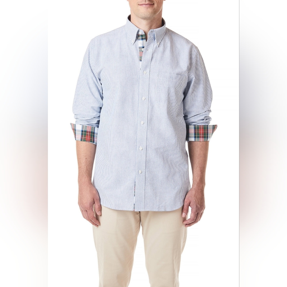 Castaway Men's Blue White Striped Shirt